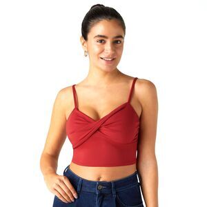 HALARA NWT Women's Red Twisted Front Cropped Tank - Size S